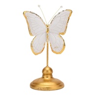 Estátua de Borboleta em Resina Dourada e Branca - 23 cm | Decoração Moderna para Casa e Presente Sofisticado - imagem 1
