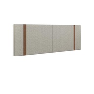 Cabeceira Queen 1.60m em Linho com Detalhe em Couro - Estilo e Conforto para Seu Quarto - imagem 5