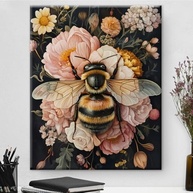 Quadro Decorativo Estético de Abelhas em Flores | Estilo Dark Academia 20x25cm - imagem 2