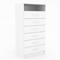 Cômoda Atlas 6 Gavetas para TV - Design Elegante em Branco Evidência - imagem 4
