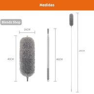 Espanador de Pó Telescópico 2,80m com Microfibra Premium - Limpeza Fácil em Altura - imagem 3