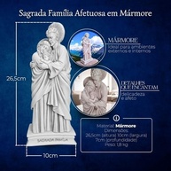 Sagrada Família em Mármore - Escultura Moderna Detalhada 26cm | Decoração Espiritual Elegante - imagem 4