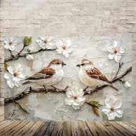 Arte de Parede Pássaros em Ramo Florescente 30x45cm - Pôster Vintage Rústico para Decoração de Casa e Escritório - imagem 4