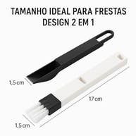 Kit 2 Escovas 2 em 1 para Limpeza de Frestas e Cantos - Ideal para Janelas, Teclados e Eletrônicos - imagem 3