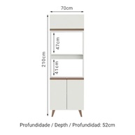 Torre Quente Madesa Reims 70 cm – 3 Portas Modernas em Branco | Organize com Estilo e Funcionalidade - imagem 3
