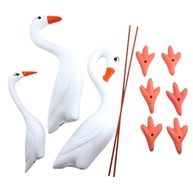 Trio de Garças Brancas em Cerâmica Decorativas - Enfeite Elegante para Casa e Jardim - imagem 1