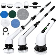 Esfregão Giratório Elétrico 9 em 1 com Escova Rotativa 360° - Cabo Ajustável e Acessórios Multiuso para Limpeza Fácil - imagem 2