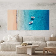 Quadro Decorativo Barcos no Caribe 100x50cm - Tela Impressa em Alta Definição para Sala, Quarto ou Hall - imagem 1