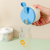 Porta Leite em Pó com 3 Compartimentos - Pote Dosador Hermeticamente Fechado para Bebês (Azul) - imagem 3