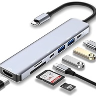 Hub USB 7 em 1 Adaptador USB-C Premium com Saída HDMI 4K a 60Hz, 7 Portas, USB 3.0, Leitor de Cartão SD, Fonte de Alimentação Tipo C, Carregamento Rápido Multiportas 7x1 Premium - imagem 4