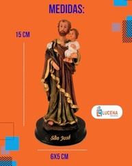 Imagem de São José Pai Adotivo de Jesus - Escultura em Resina 15 cm - Pintura Manual Detalhada - imagem 3