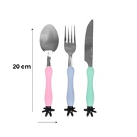 Kit Infantil de Talheres em Aço Inox com Cabo Ergonômico e Estojo Decorativo - 3 Peças - imagem 3