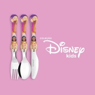 Yangzi - Jogo Refeição Infantil Princesas Disney 4 Peças | Prato em Melamina e Talheres em Aço Inox - imagem 5