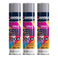 Tinta Spray 400ml Cinza Uso Geral em Aço Ferro Couro Gesso Cerâmica | Universo | Kit 03 un - imagem 2