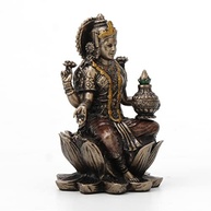Estátua Lakshmi em Resina com Acabamento Bronze - 9,5 cm | Decoração Espiritual Detalhada - imagem 4