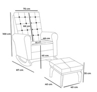 Poltrona de Balanço em Linho - Conforto e Estilo para Sala e Quarto de Bebê - imagem 3