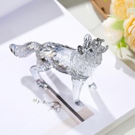 Estátua de Lobo em Cristal K9 - Presente Simbólico e Decorativo para Amantes de Animais - imagem 3
