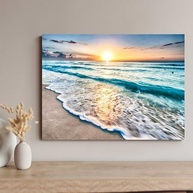 Quadro Decorativo Ondas do Mar 90x60cm - Impressão em Tecido com Moldura Pronta para Quarto, Sala e Escritório - imagem 5