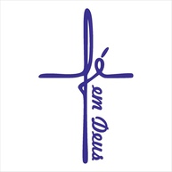 Adesivo Fé em Deus Cruz - Decalque Religioso Azul Marinho 18x29,5cm | Símbolo de Proteção Cristã - imagem 1