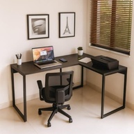 Mesa Escritório em L 130x100cm com Base em Aço - Design Industrial Premium - imagem 2