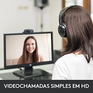Webcam HD Logitech C270 com Microfone Embutido e 3 MP para Chamadas e Gravações em Vídeo Widescreen - imagem 2