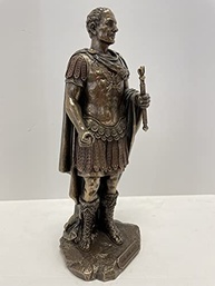 Estátua de Júlio César em Bronze - Réplica Militar Romana 10x8,5x26cm - imagem 4