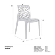 Cadeiras Gruvyer - Kit com 4 Unidades em Polipropileno Moderno para Ambientes Versáteis - imagem 3