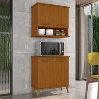 Kit de Cozinha Mavi – Balcão + Armário Aéreo em Cedro para Ambientes Modernos - imagem 1