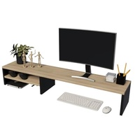 Suporte para Monitor de Mesa em Madeira MDP 100cm - Design Ergonômico Preto ou Preto & Mel - imagem 2