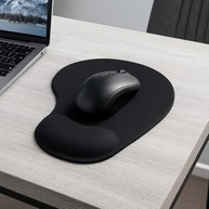 Mouse Pad Ergonômico com Apoio de Punho em Gel, Reduz a Tensão na Mão, Antiderrapante, Minimalista, Escritório, Gamer, Trabalho, Linha Super Premium - Cores Sortidas Preta ou Azul - imagem 2