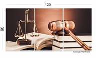 Quadro Decorativo para Escritório de Advocacia - 3 Peças em Tecido Sintético com Chassi em MDF - imagem 3