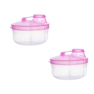 Kit 2 Porta Leite em Pó para Bebê e Alimentos - 3 Compartimentos 50ml Cada (Rosa Bebê) - imagem 2