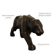 Estatueta Pantera Negra Geométrica em Resina - 41cm | Decoração Moderna para Casa e Escritório - imagem 5