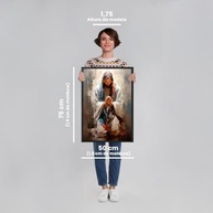 Quadro Decorativo Jesus em Oração - Tela 50x75cm Tabaco | Arte Espiritual para Decoração - imagem 4