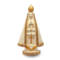 Imagem Nossa Senhora Aparecida com Pérolas Strass em Gesso 15cm - Lembrancinha de Casamento e Novena - imagem 2