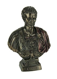 Estatueta de Júlio César em Resina - Acabamento Bronze Metálico | 19cm | Detalhes Pintados à Mão - imagem 2