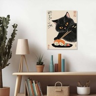 Arte de Parede Vintage Gato | Pintura Estética em Tela para Decoração Moderna - imagem 4