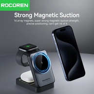 Carregador 3 em 1 Rocoren: Wireless, Magnético e Portátil - imagem 2