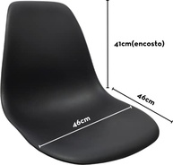 Assento para Cadeira Charles Eames Eiffel - Design Moderno em Polipropileno Preto - imagem 3