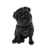 Pug Cachorro em Impressão 3D - Decoração Moderna em Preto para Ambientes Criativos - imagem 1