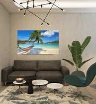 Quadro Decorativo em Tela Canvas - Paisagem Praia Paradisíaca 60x80cm com Borda Infinita - imagem 3