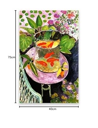 Quadro Matisse Peixe Dourado - Arte Abstrata em Tela 40x75cm - imagem 4