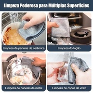 Kit 12 Panos de Limpeza em Malha de Aço - Reutilizáveis, Não Risca, Sem Odor, Multiuso 20x20cm - imagem 4