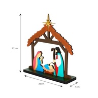 Presépio Artesanal da Sagrada Família em MDF - Decoração de Natal com Detalhes Ricos (27 cm) - imagem 4