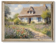Pôster de Arte de Fazenda Vintage 20x25cm - Paisagem Rústica em Tela - imagem 1