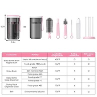 Kit de Limpeza para Mamadeira 6 em 1 - Escovas de Silicone, Escorredor e Dispensador de Sabão - imagem 3