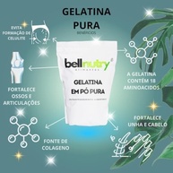 Gelatina Pura Natural Sem Sabor E Incolor 2kg Rica Em Proteina - Bellnutry Alimentos - imagem 1