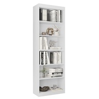 Organizador Livreiro Padrão em Madeira Branco - Design Moderno para Sala, Escritório e Quarto - imagem 2