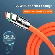 Cabo 3 em 1 120W: Carregue Rápido iPhone, Samsung e Mais! - imagem 2