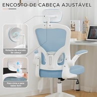 Cadeira Ergonômica de Escritório com Estofado em Malha Azul - Conforto e Saúde para Longas Jornadas - imagem 5